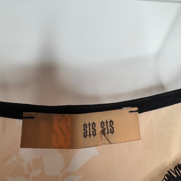 Sis Sis Women’s Floral sheer strappy cami top with lace trim, Sz Small - Picture 3 of 7